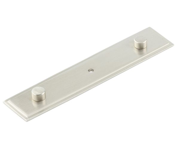 Frelan Hardware Hoxton Stepped Rushton Backplate For Cupboard Door Knobs (96mm c/c), Satin Nickel – HOX6090SN