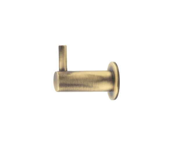Frelan Hardware Hoxton Vestry Cupboard Hook With Rose – 37mm Projection – Antique Brass