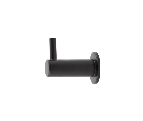 Frelan Hardware Hoxton Vestry Cupboard Hook With Rose (37mm Projection), Matt Black – HOX665MB
