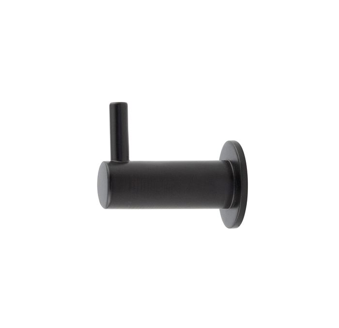 Frelan Hardware Hoxton Vestry Cupboard Hook With Rose (37mm Projection), Matt Black – HOX665MB