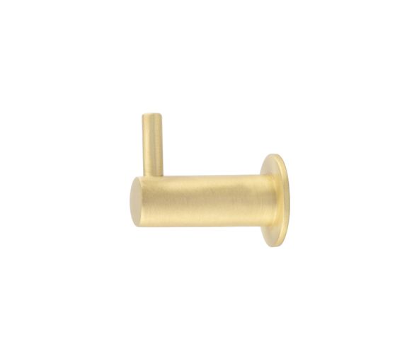 Frelan Hardware Hoxton Vestry Cupboard Hook With Rose (37mm Projection), Satin Brass – HOX665SB
