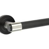 Frelan Hardware T-Bar Knurled Door Handles On Round Rose, Matt Black - JMB105 (sold in pairs)