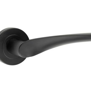 Frelan Hardware Vectra Door Handles On Round Rose, Matt Black – JMB501 (sold in pairs)