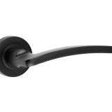 Frelan Hardware Noir Door Handles On Round Rose, Matt Black - JMB700 (sold in pairs)