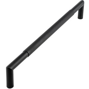 Frelan Hardware Mitred Knurled Pull Handles, Bolt Through Fixing, Matt Black – JMB8