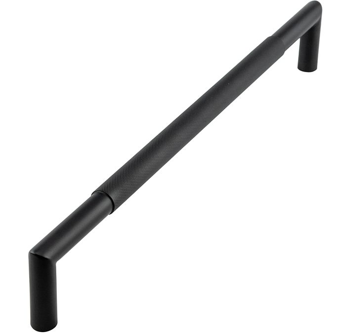 Frelan Hardware Mitred Knurled Pull Handles, Bolt Through Fixing, Matt Black – JMB8