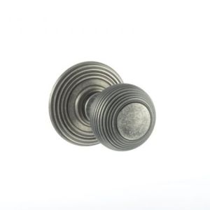 Atlantic Old English Ripon Solid Brass Reeded Mortice Knob, Distressed Silver – OE50RMKDS (sold in pairs)