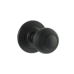 Atlantic Old English Ripon Solid Brass Reeded Mortice Knob, Matt Black – OE50RMKMB (sold in pairs)