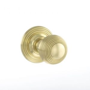 Atlantic Old English Ripon Solid Brass Reeded Mortice Knob, Polished Brass – OE50RMKPB (sold in pairs)