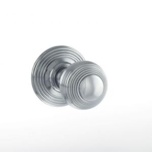 Atlantic Old English Ripon Solid Brass Reeded Mortice Knob, Polished Chrome – OE50RMKPC (sold in pairs)