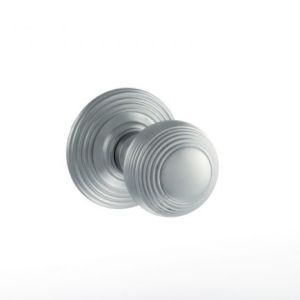 Atlantic Old English Ripon Solid Brass Reeded Mortice Knob, Satin Chrome – OE50RMKSC (sold in pairs)