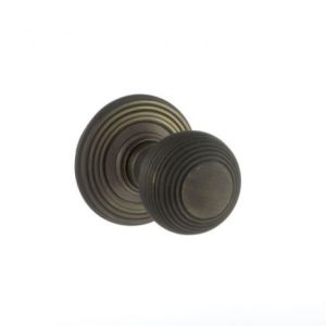 Atlantic Old English Ripon Solid Brass Reeded Mortice Knob, Urban Bronze – OE50RMKUB (sold in pairs)