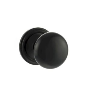 Atlantic Old English Harrogate Solid Brass Mushroom Mortice Knob, Matt Black – OE58MMKMB (sold in pairs)