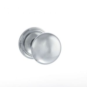 Atlantic Old English Harrogate Solid Brass Mushroom Mortice Knob, Polished Chrome – OE58MMKPC (sold in pairs)