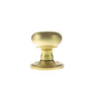 Atlantic Old English Harrogate Solid Brass Mushroom Mortice Knob, Satin Brass – OE58MMKSB (sold in pairs)