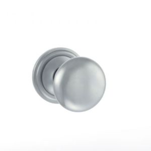 Atlantic Old English Harrogate Solid Brass Mushroom Mortice Knob, Satin Chrome – OE58MMKSC (sold in pairs)