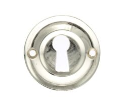Atlantic Old English Solid Brass Standard Profile Round Escutcheon, Polished Nickel - OERKEPN (sold in pairs)