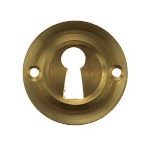 Atlantic Old English Solid Brass Standard Profile Round Escutcheon, Satin Brass – OERKESB (sold in pairs)