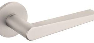 Atlantic Tupai Rapido 5S Line Torrao 5mm Slimline Designer Door Handles On Round Rose, Pearl Nickel – T1967R5SPL (sold in pairs)