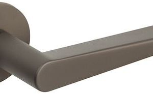 Atlantic Tupai Rapido 5S Line Torrao 5mm Slimline Designer Door Handles On Round Rose, Titanium – T1967R5STT (sold in pairs)