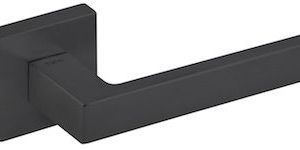 Atlantic Tupai Rapido Quadraline Rillo Designer Door Handles On Square Rose, Matt Black – T2275SMB (sold in pairs)