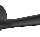 Atlantic Tupai Rapido Curvaline Adra Designer Door Handles On Round Rose, Matt Black - T293RMB (sold in pairs)