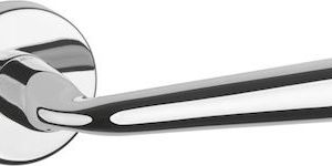 Atlantic Tupai Rapido Curvaline Adra Designer Door Handles On Round Rose, Bright Polished Chrome – T293RPC (sold in pairs)