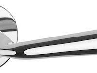 Atlantic Tupai Rapido Curvaline Adra Designer Door Handles On Round Rose, Bright Polished Chrome – T293RPC (sold in pairs)