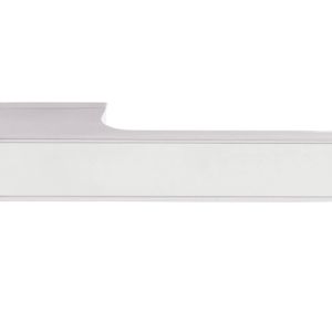 Atlantic Tupai Versaline Tobar Designer Door Handles On Rectangular Rose, Bright Polished Chrome – T3089LWHPC POLISHED CHROME WITH WHITE DECORATIVE PLATE
