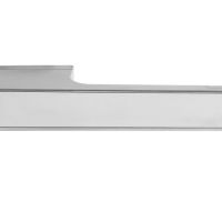 Atlantic Tupai Versaline Tobar Designer Door Handles On Rectangular Rose, Satin Chrome – T3089LWHSC SATIN CHROME WITH WHITE DECORATIVE PLATE