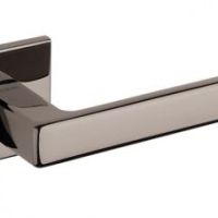 Atlantic Tupai Rapido 5S Line Portel 5mm Slimline Designer Door Handles On Square Rose, Black Satin Nickel – T3095S5SBSN (sold in pairs)