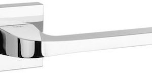 Atlantic Tupai Rapido Curvaline Valbona Designer Door Handles On Square Rose, Bright Polished Chrome – T3097SPC (sold in pairs)