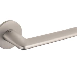 Atlantic Tupai Rapido 5S Line Tavira 5mm Slimline Designer Door Handles On Round Rose, Pearl Nickel – T3098R5SPL (sold in pairs)