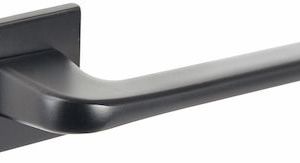 Atlantic Tupai Rapido 5S Line Canha 5mm Slimline Designer Door Handles On Square Rose, Matt Black – T4007S5SMB (sold in pairs)