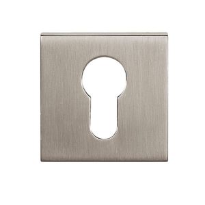 Atlantic Tupai Rapido Curva/Quadraline Square Euro Profile Escutcheon, Pearl Nickel – TESCESPL (sold in pairs)