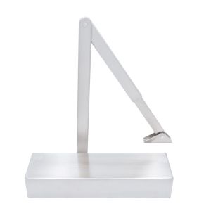 Size 2-5 Door Closer c/w Back Check & Delayed Action – Satin Nickel Flat Arm (P.A Bracket Inc) SSS Cover