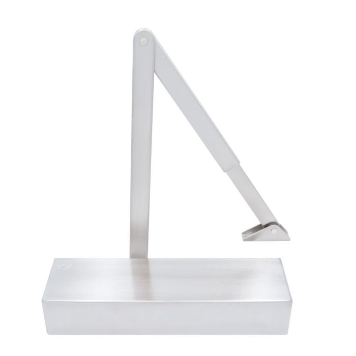 Size 2-5 Door Closer c/w Back Check & Delayed Action – Satin Nickel Flat Arm (P.A Bracket Inc) SSS Cover