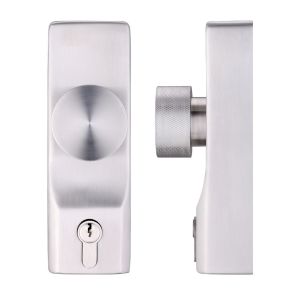Knob Operated Outside Access Device – Euro Cylinder – Satin Stainless Steel