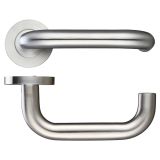 19mm Tubular Return to Door Lever -Push On Rose - Grade 316