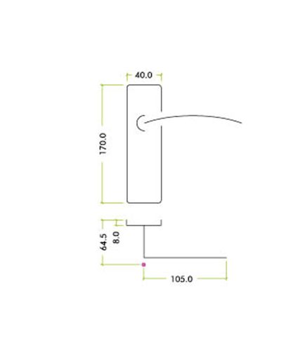 Toledo Lever Latch On Backplate 170mm x 40mm