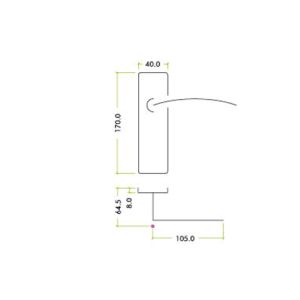 Toledo Lever Latch On Backplate 170mm x 40mm