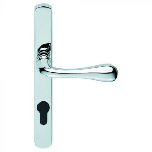 Manital AQ1NP92CP Narrow Plate – (As1Np) Astro Lever Lock Euro Profile Furniture (92mm C/C) 208mm x 26mm Polished Chrome