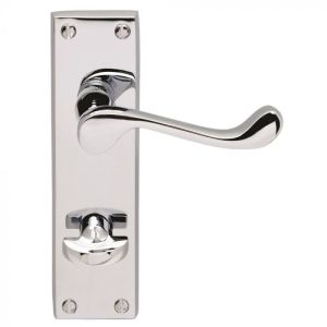 Carlisle Brass CBS54WCCP Victorian Scroll Lever On Backplate – Bathroom 57mm C/C (Contract Range) 155mm x 40mm Polished Chrome