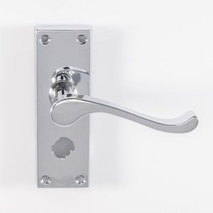 Carlisle Brass CBS55WCCP Victorian Scroll Lever On Backplate – Privacy (Contract Range) 120mm x 40mm Polished Chrome