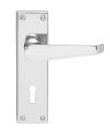 Carlisle Brass CBV30CP Victorian Flat Lever On Backplate – Lock 57mm C/C (Contract Range) – 155mm x 40mm – Polished Chrome 