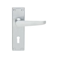 Carlisle Brass CBV30SC Victorian Flat Lever On Backplate – Lock 57mm C/C (Contract Range) 155mm x 40mm Satin Chrome