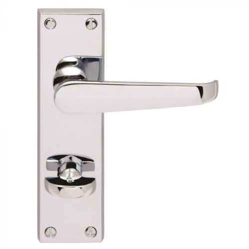 Carlisle Brass CBV30WCCP Victorian Flat Lever On Backplate – Bathroom 57mm C/C (Contract Range) 155mm x 40mm Polished Chrome