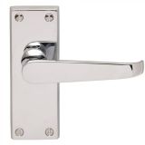 Carlisle Brass CBV31CP Victorian Flat Lever On Backplate – Latch (Contract Range) - 120mm x 40mm - Polished Chrome 