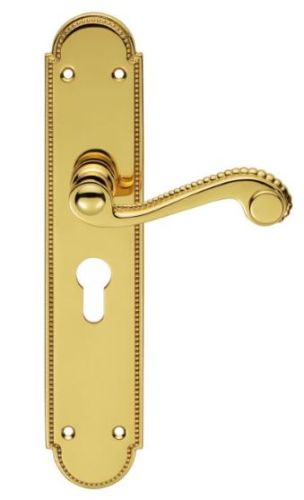 Carlisle Brass DL271Y Chesham Lever On Backplate – Lock Euro Profile 47.5mm C/C Polished Brass