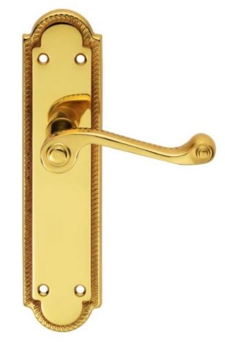 Carlisle Brass FG26L Georgian Lever On Shaped Backplate – Latch Polished Brass